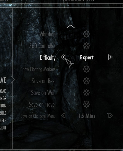 menu showing expert difficulty